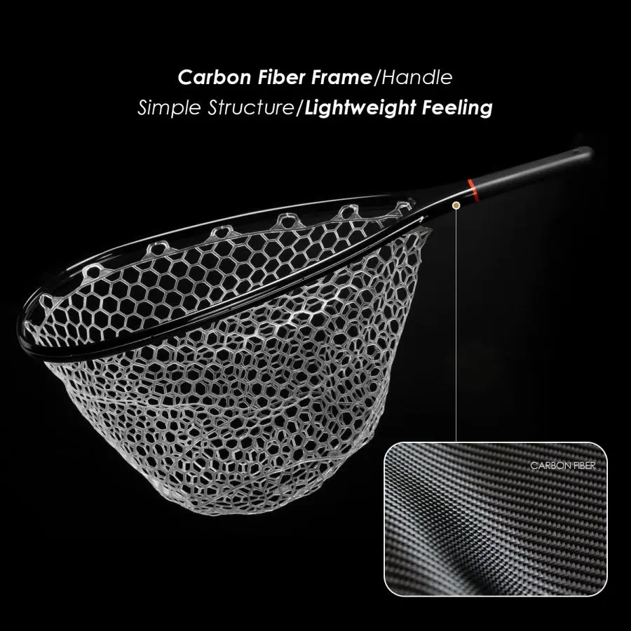 Sunshine Fishing Carbon Fiber Lading Net Short Rubber 3 Sunshine Fishing Carbon Fiber Lading Net Short Rubber - Afbeelding 2
