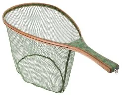 Vision Green Wooden Landing Net With Rubber Net